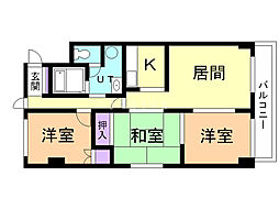 グランドール緑町 3LDKの間取図画像