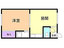 キャンサー3 1DKの間取図画像