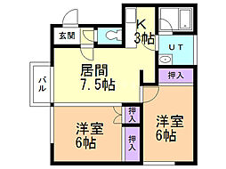 間取図画像 2LDK