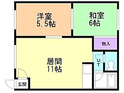 メゾンビーブル2 2LDKの間取図画像