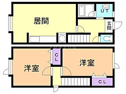 プライムパレス 2LDKの間取図画像