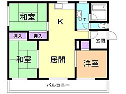 サンハイツ有明 3LDKの間取図画像