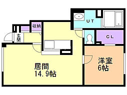 エターナリィ 1LDKの間取図画像