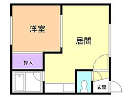 グリーンパークプロム 1DKの間取図画像