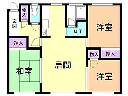 グランドハイツ高丘 3DKの間取図画像