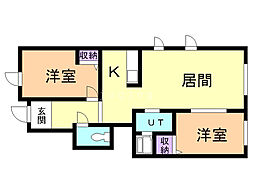 シャーメゾンリアン 2LDKの間取図画像