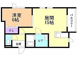 リナーシェ 1LDKの間取図画像