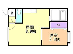メゾンドベル 1DKの間取図画像
