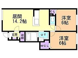 グランドパーク2 2LDKの間取図画像