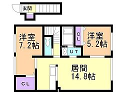 グレイス 2LDKの間取図画像