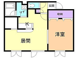 アーバンレジデンスアフロディーテ 1LDKの間取図画像