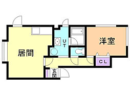 No,13 1LDKの間取図画像