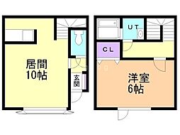 レインボーハウス愛2 1LDKの間取図画像