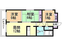 Jステージ若草 3LDKの間取図画像