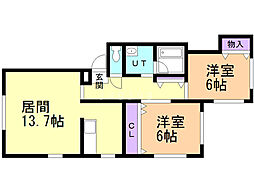 ロイヤル・ファミリー 2LDKの間取図画像