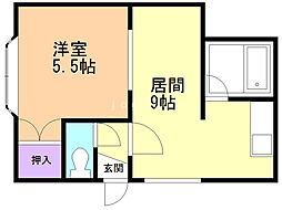 プラティークジョア 1LDKの間取図画像
