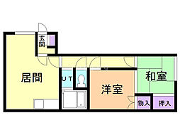 キャパシティ2 2LDKの間取図画像