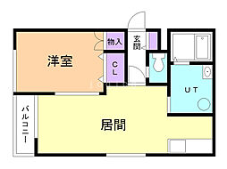 ジェーハイツ山手 1LDKの間取図画像