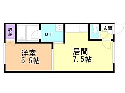 フィールド 1DKの間取図画像