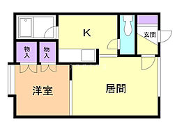 プロム91 1LDKの間取図画像