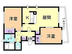 エビスステージA 2LDKの間取図画像