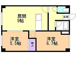 アルコバレーノ2 2DKの間取図画像