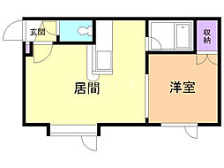 ドリームズハート 1DKの間取図画像