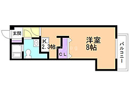 エルフィーネ本町 1Kの間取図画像