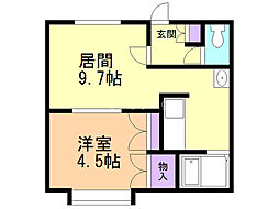 レインボーハウス沼ノ端No.14 1LDKの間取図画像