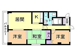 グランドール緑町 3LDKの間取図画像