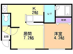 HeartwellHouse7 1DKの間取図画像