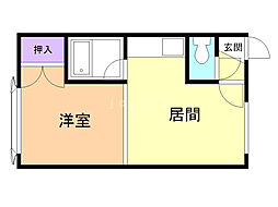 プチシャトー 1DKの間取図画像