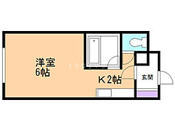 グランドール2 1Kの間取図画像