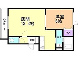 クリークウッドV 1LDKの間取図画像