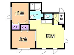 ハイツマーシュ 2LDKの間取図画像