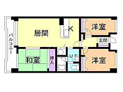 グランドール苫小牧 3LDKの間取図画像