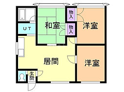 スカイハピネス 3LDKの間取図画像