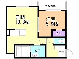 CHIP 1LDKの間取図画像