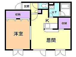 アーバンレジデンスアフロディーテ 1LDKの間取図画像
