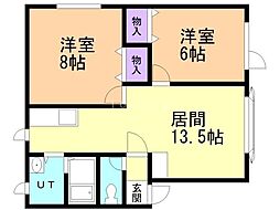 ポラリス 2LDKの間取図画像