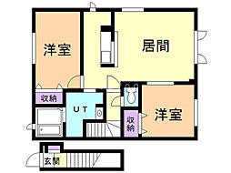 シュエット1 2LDKの間取図画像