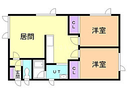 グランドのぞみ 2LDKの間取図画像