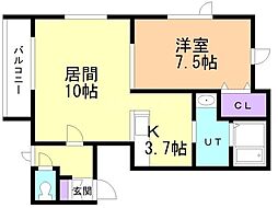ジェーハイツ新中野3 1LDKの間取図画像
