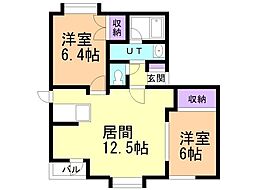 カーサ・ピーノ 2LDKの間取図画像