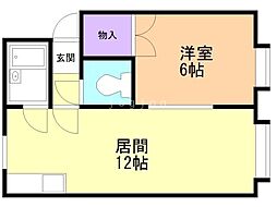 カーサMK2 1LDKの間取図画像