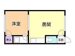 レジデンスいずみ 1DKの間取図画像