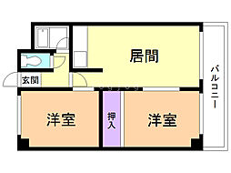 ハイツまるいNo.84 2LDKの間取図画像