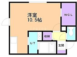 ロイヤルハイム北光A ワンルームの間取図画像