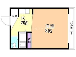 コーポボラススピティ 1Kの間取図画像