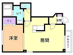 フォレストウィズダム 1LDKの間取図画像